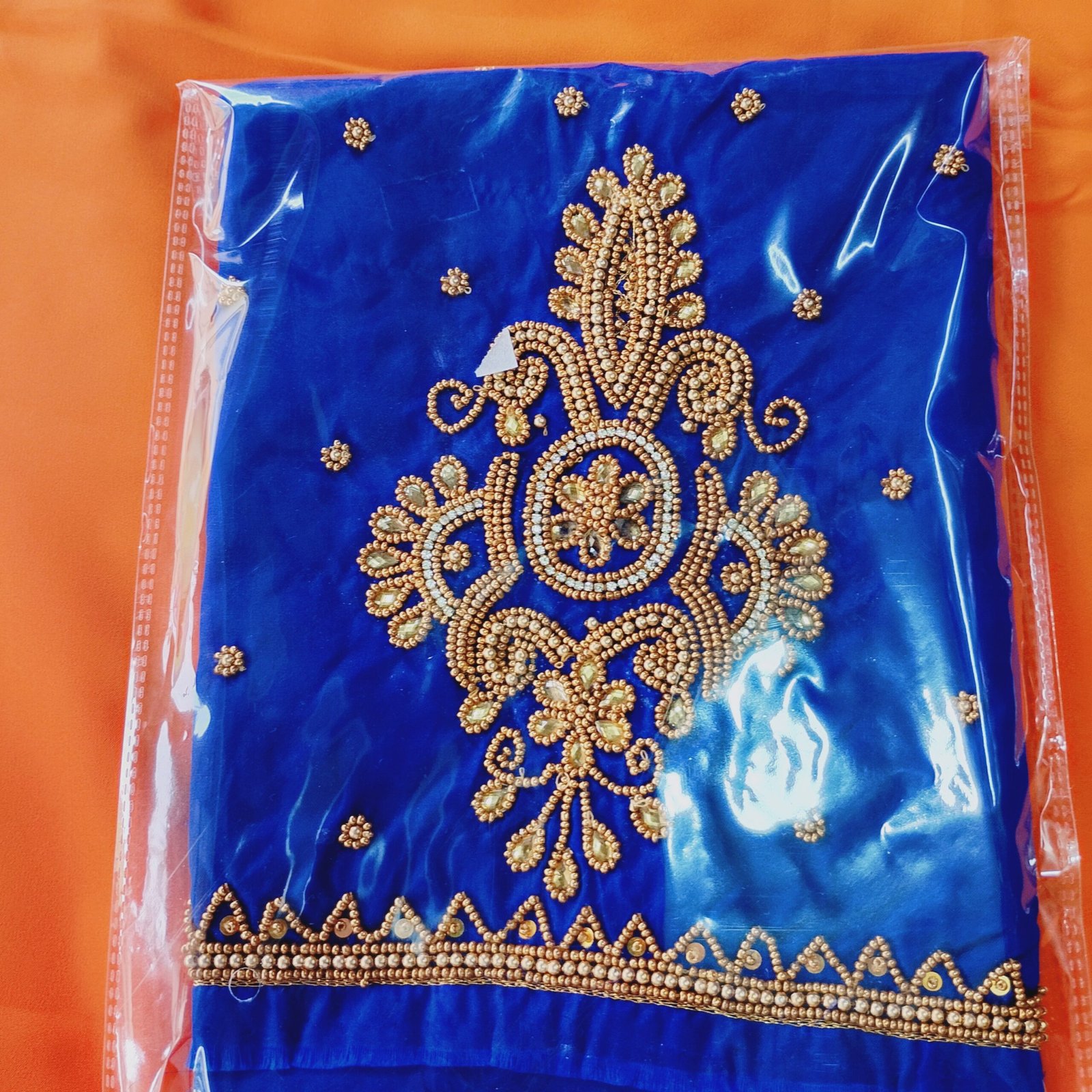 Royal Zari Work Unstitched Blouse Pieces (Multiple Colors) - Image 5