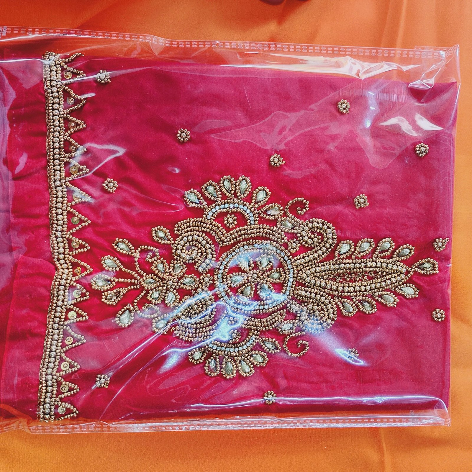 Royal Zari Work Unstitched Blouse Pieces (Multiple Colors) - Image 6