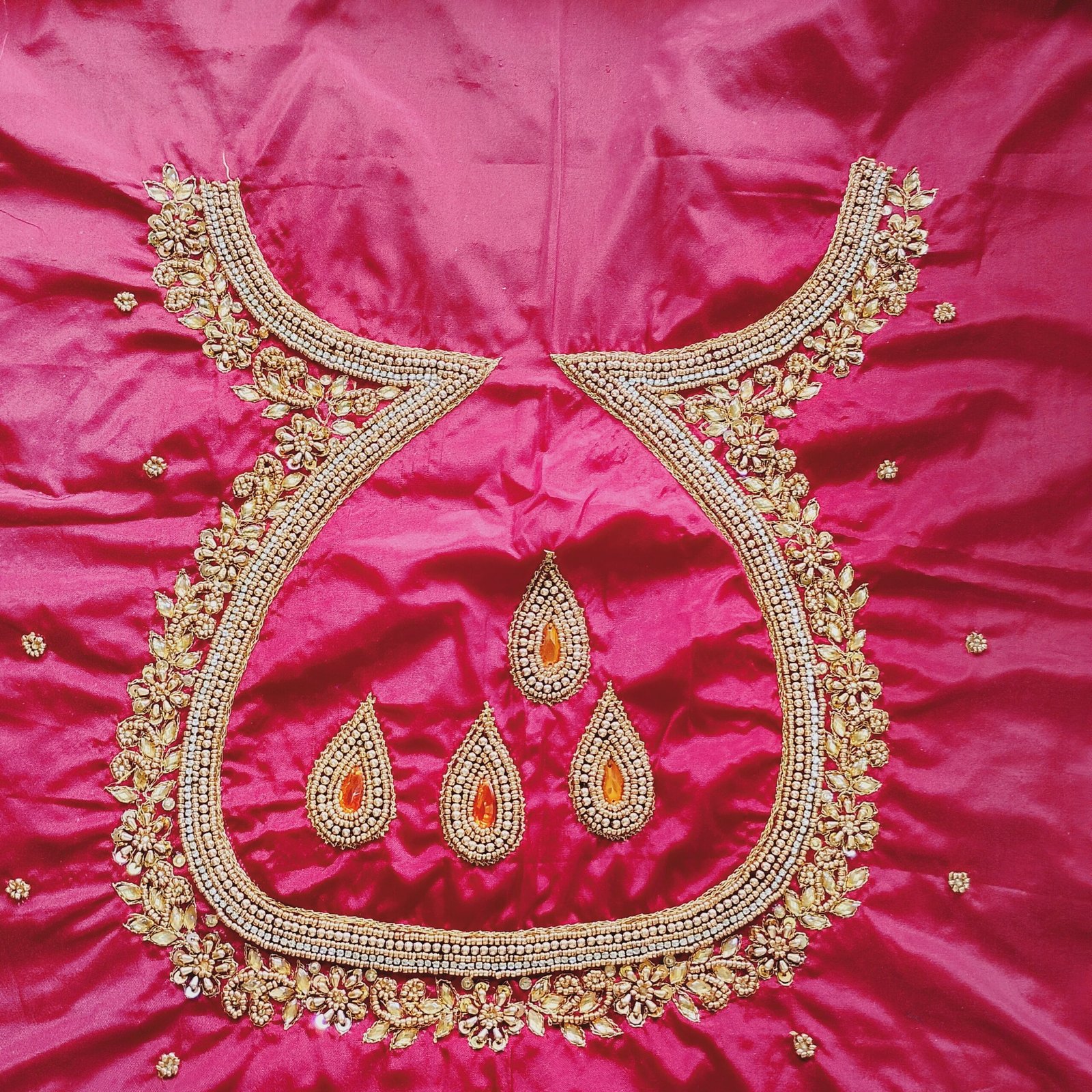 Designer Unstitched Blouse with Heavy hand embroidery - Image 2