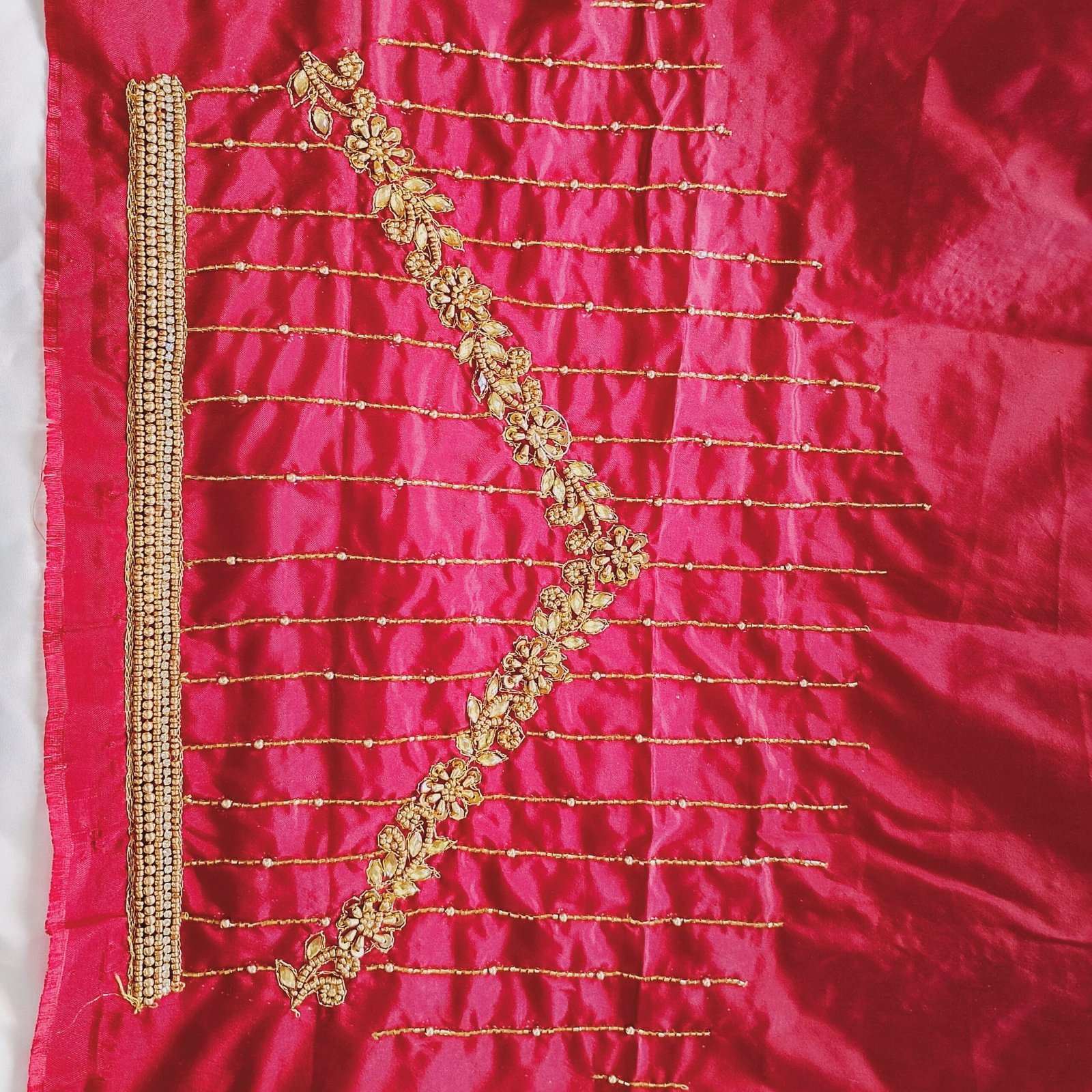 Designer Unstitched Blouse with Heavy hand embroidery - Image 3