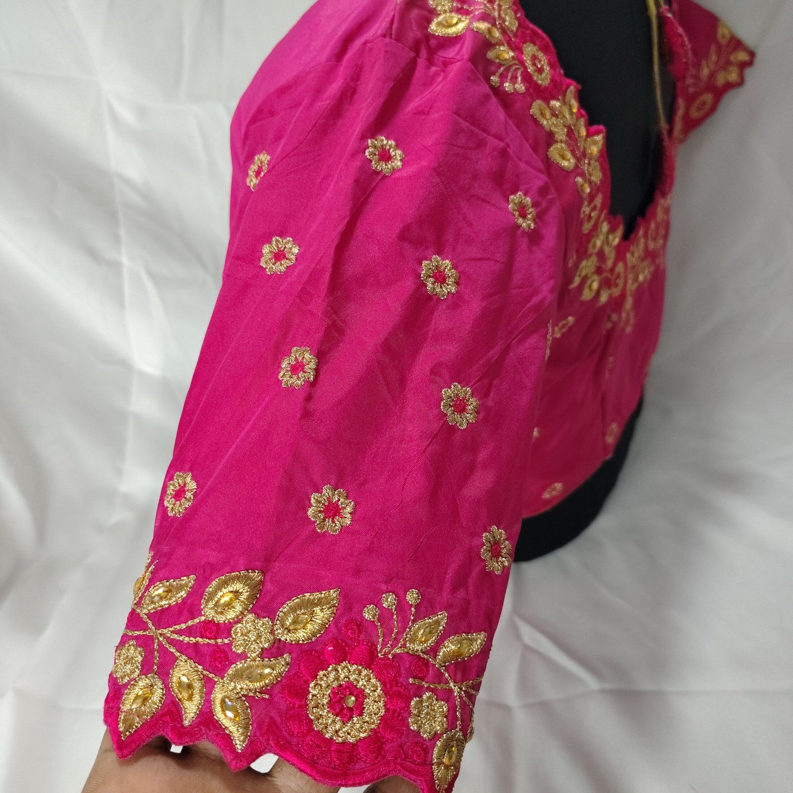 Elegant Pink Computer Embroidered Blouse - Image 4