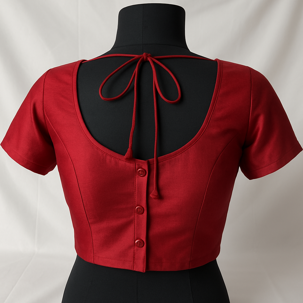 Classic Plain Silk Blouse – Custom Fit Available