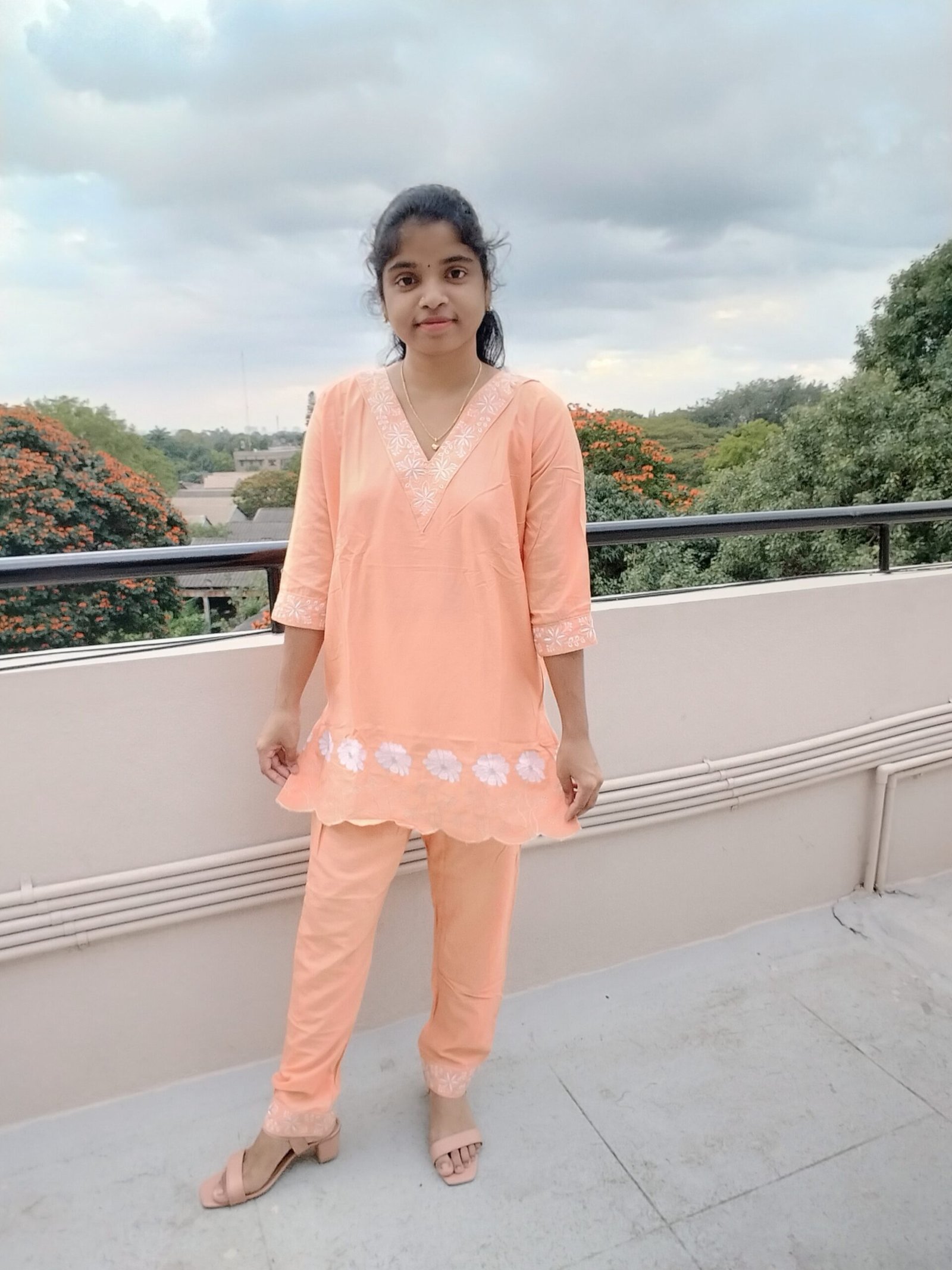 Ebroidered cotton 2p set