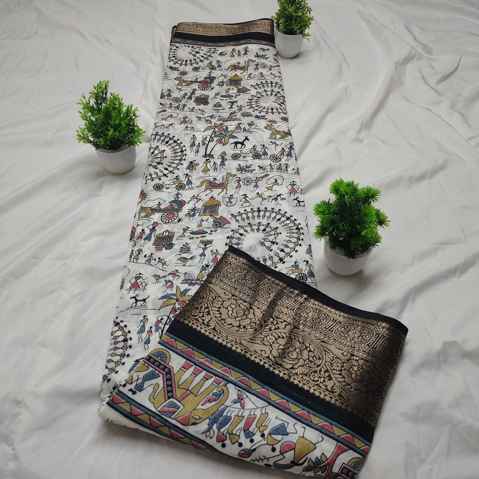 Warli Art Printed Saree